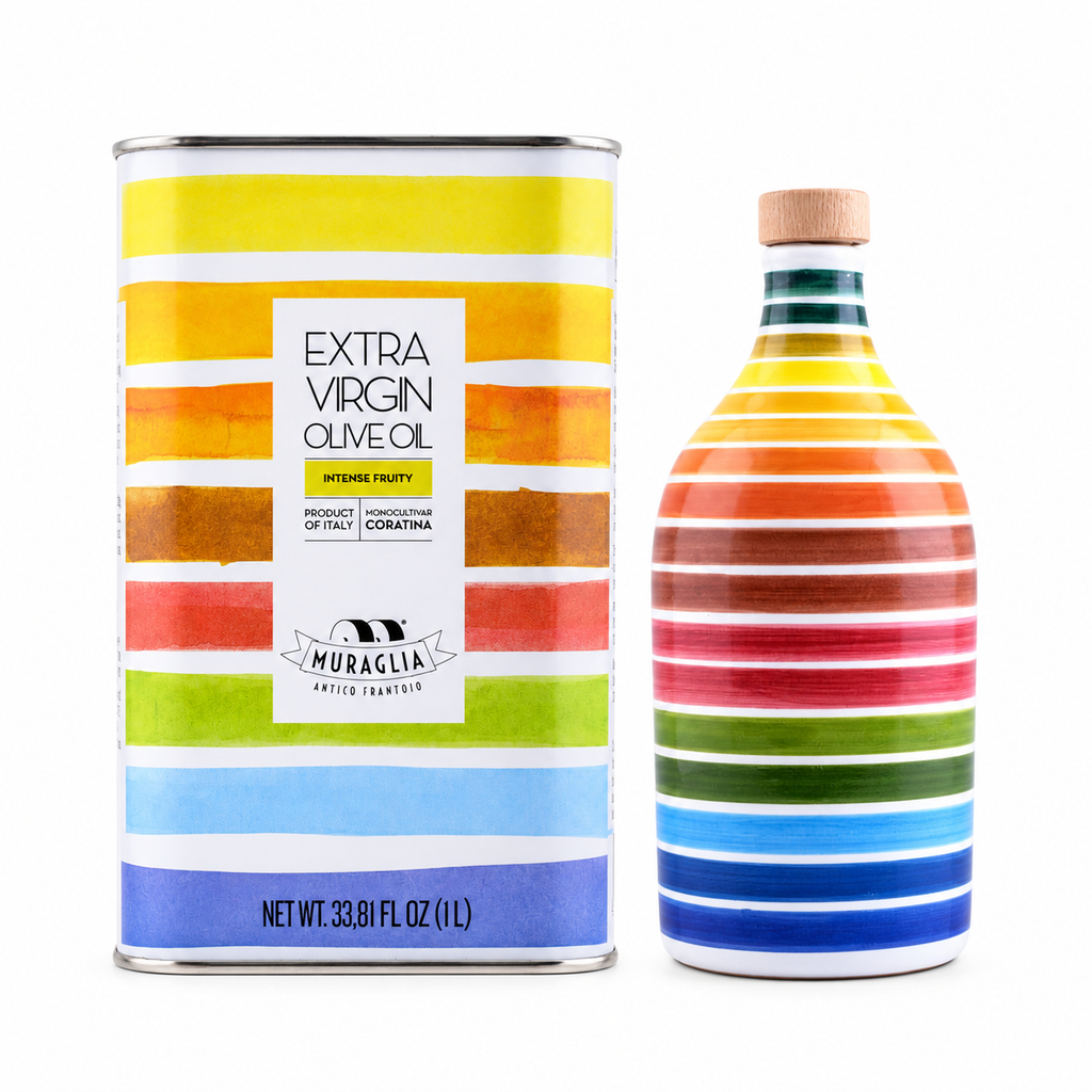 CERAMIC JAR OLIVE OIL AND REFILL PACK