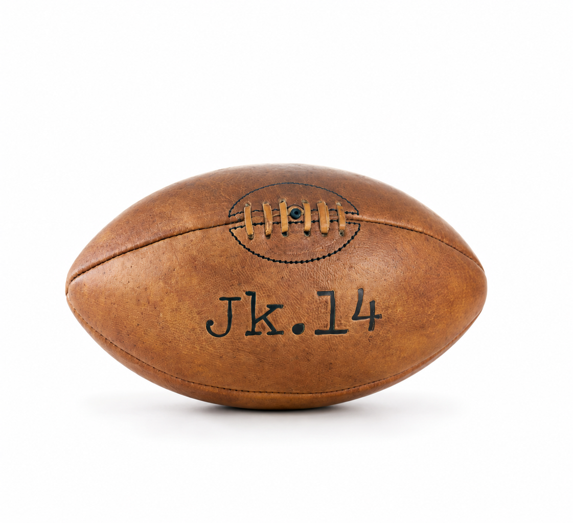 JK14 LEATHER VINTAGE RUGBY BALL