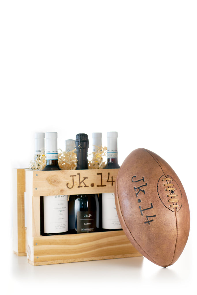 MIXED CASE WITH RUGBY LEATHER VINTAGE BALL